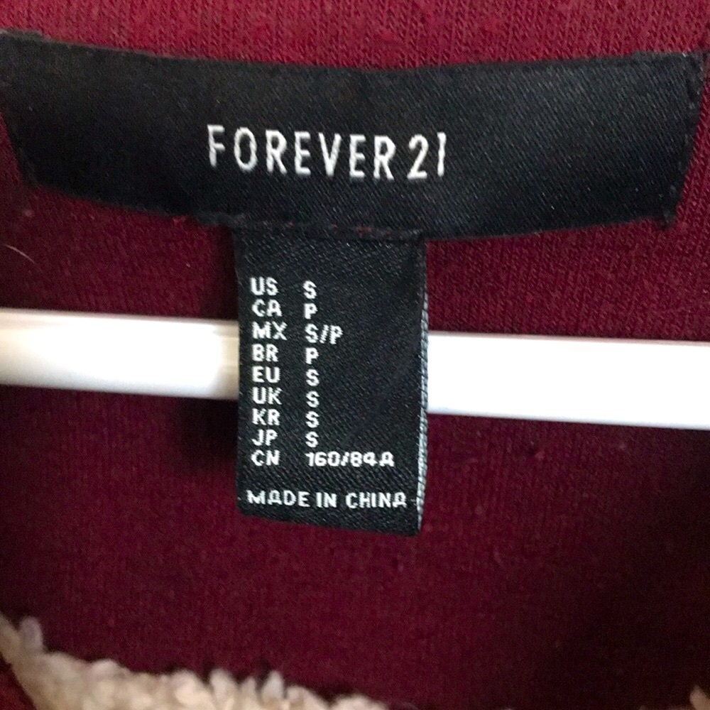 🆕✨Forever21 Burgundy Double Button Detachable Hooded Fall Coat! Sz S!BNWOT!✨ - Picture 3 of 13